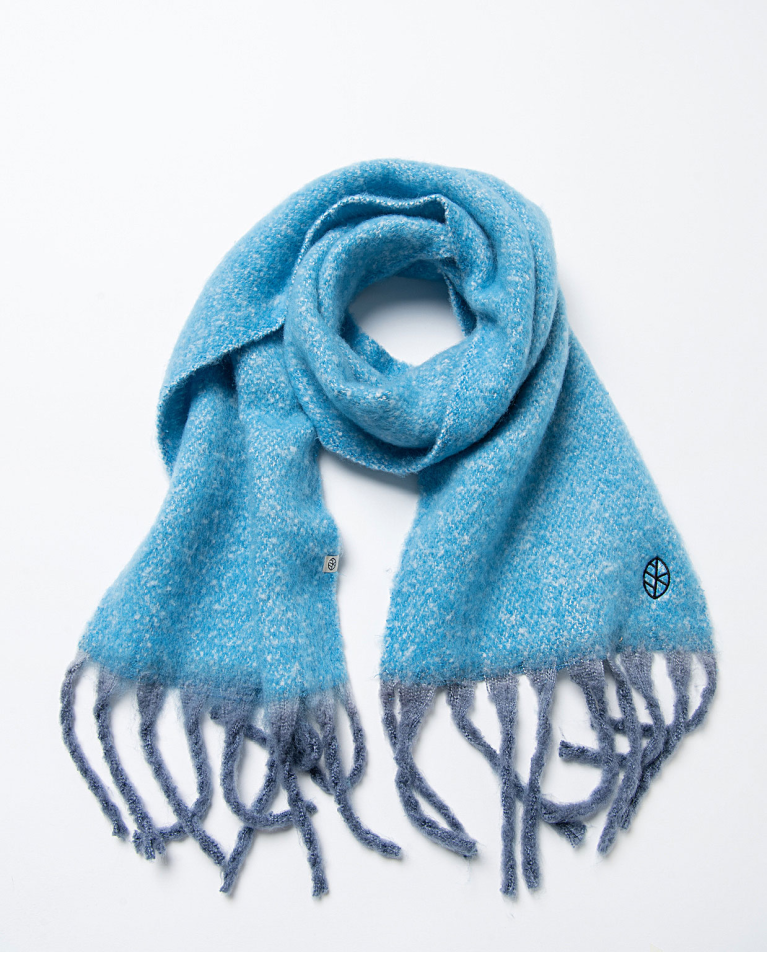 Surkana soft Blue fringe scarf