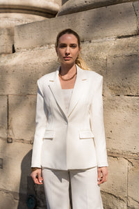 Heather curved tailored jacket