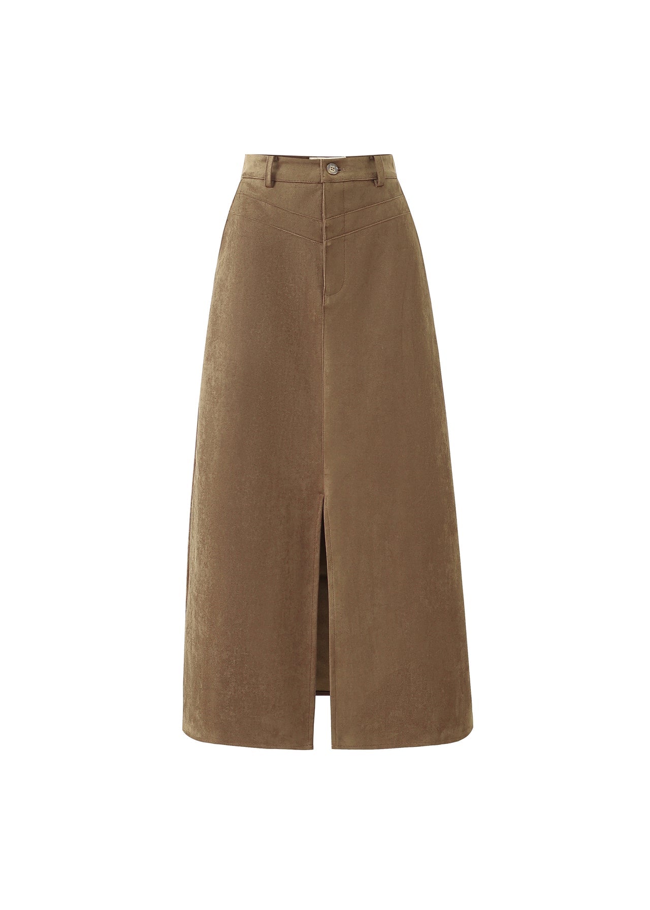 FRNCH Ice Brown suede feel skirt