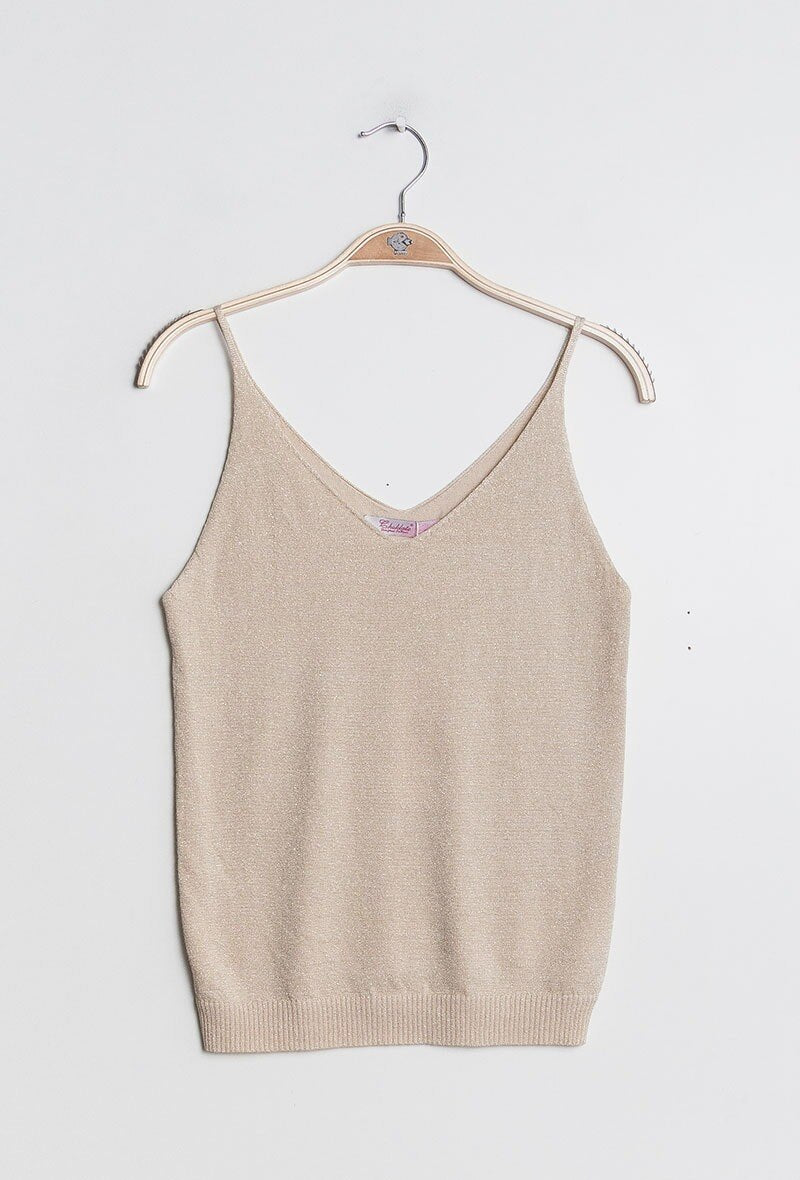 Choklate Eve Lurex knit Cami Camel