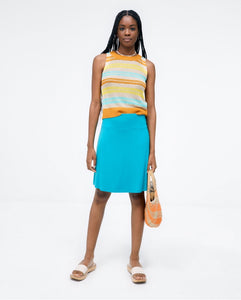 Surkana turquoise short flared skirt