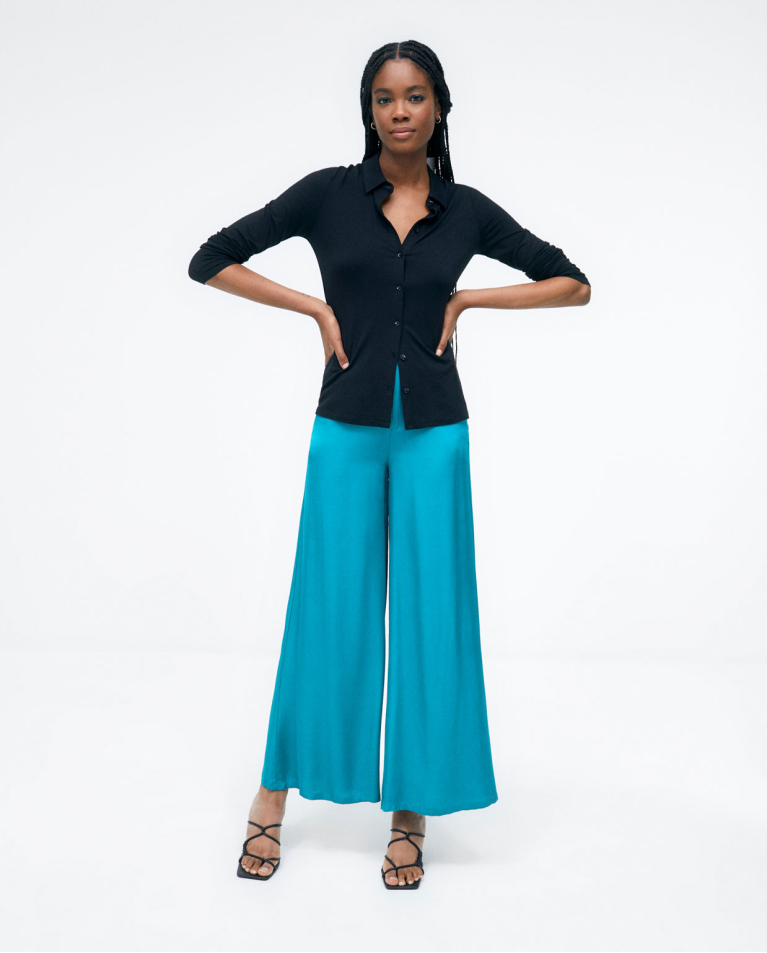 Surkana turquoise wide leg trousers Ms. Ellie s Boutique